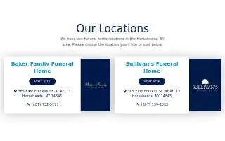 Baker Family Funeral Home website