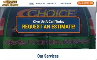 Choice Auto Glass of Elmira website
