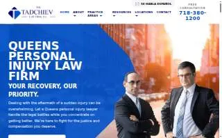 The Tadchiev Law Firm, P.C. of Elmont website
