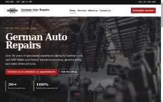 German Auto Repairs website