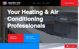 Baker Air Heating & Air Conditioning website
