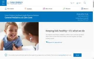 Cohen Children's Northwell Health Physician Partners General Pediatrics at Glen Cove website