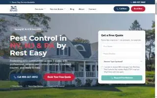 Rest Easy Pest Control of Glen Cove website