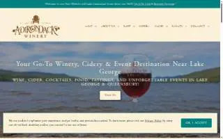 Adirondack Winery's snug tasting room website