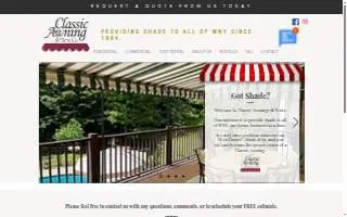 Classic Awnings & Tents website