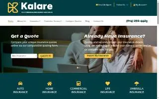 Kalare Insurance website