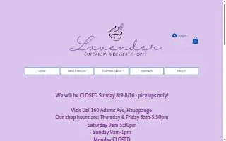 Lavender Cupcakery & Dessert Shoppe of Hauppauge website