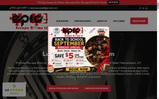 Epic Escape Rooms LI of Hempstead website