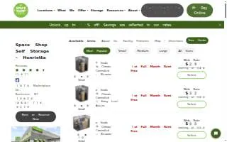 Space Shop Self Storage of Henrietta website