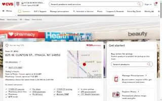 CVS Pharmacy of Ithaca website