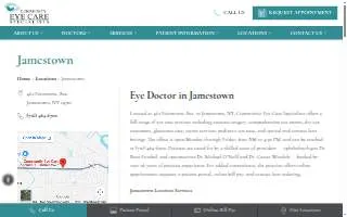 Community Eye Care Specialists - Jamestown website