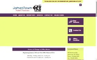 Jamestown Pediatric Associates website