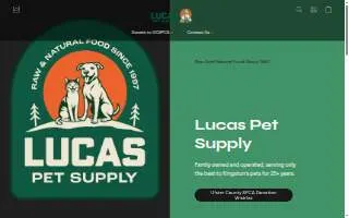 Lucas Pet Supply website