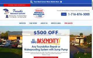 Frank's Basement Systems of Lackawanna website