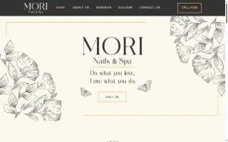 Mori Nail & Spa website