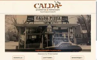Calda Pizzeria & Restaurant website