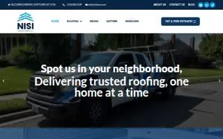 Nisi Home Improvement Inc. Roofing & Siding website