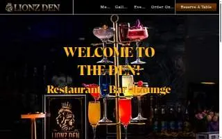 Lionz Den Restaurant and Bar website