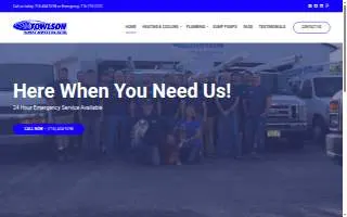 Towlson Plumbing Heating & Cooling Inc. website