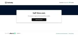Half Time website
