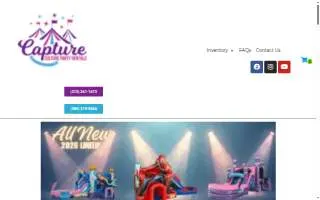 Capture Culture Party Rentals website