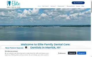 Elite Family Dental Care website