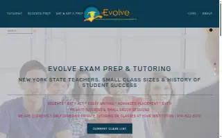 Evolve Exam Prep & Tutoring website