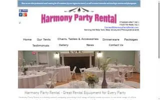 Harmony Party Rental website