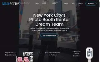 Mashbooths Modern Photo Booth Rentals website