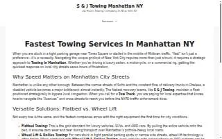 S & J Towing website