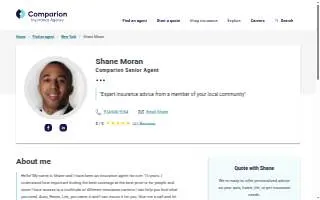 Shane Moran at Comparion Insurance Agency website