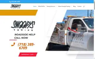 SNOOPYS TOWING SERVICE NYC website