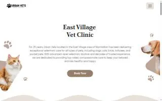Urban Vets Animal Hospital of New York website