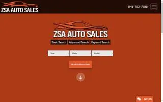 ZSA Auto Sales website