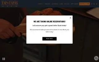 Tap & Tapas website