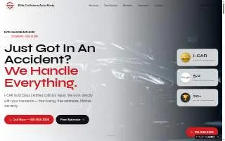 Elite Collisions Auto Body website