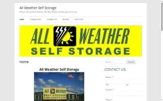 All Weather Self Storage Inc website