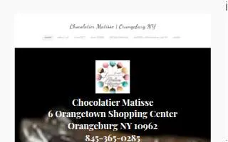 Chocolatier Matisse -ORANGEBURG website