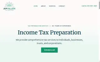 AM Allen Tax Services website