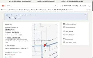 Walgreens of Peekskill website
