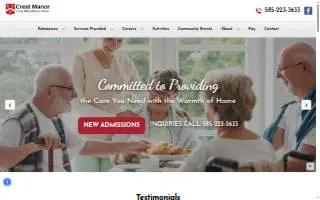 Crest Manor Living & Rehab Center website