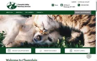 Champlain Valley Veterinary Services website