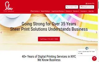 Sheer Print Solutions website