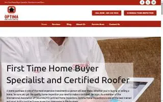 Optima Home Inspections website
