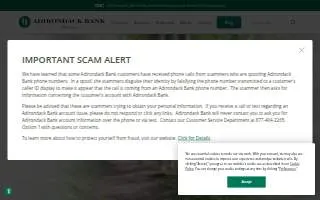 Adirondack Bank website