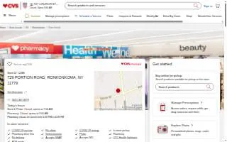 CVS Pharmacy of Ronkonkoma website