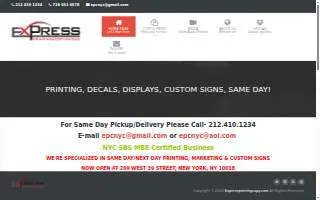 Express Printing Copy Signs website