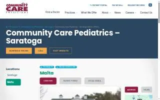 Community Care Pediatrics - Saratoga (Malta Office) website