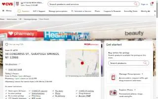 CVS Pharmacy of Saratoga Springs website