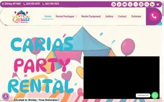 Carias Party Rental CORP website